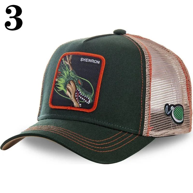 Dragon Ball Anime Character Printed Baseball Cap For Men And Women Hip Hop Hat Truck Driver Mesh Hat Summer Outdoor Sunshade