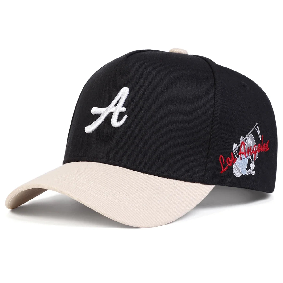 Unisex-Baseballmützen mit „A“-Buchstaben-Seitenaufdruck und Los-Angeles-Stickerei – für Frühling und Herbst, Outdoor, verstellbar, Freizeitmützen, Sonnenschutzmützen, Sportmützen