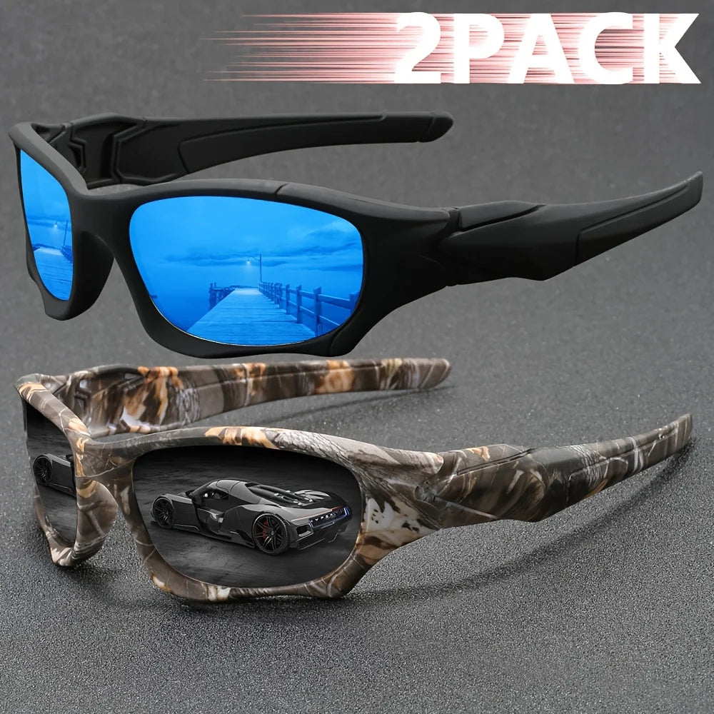 Tactical Windproof Fishing Sunglasses Men Women Classic Camouflage Shades with UV Protection for Outdoor Driving Cycling Hiking