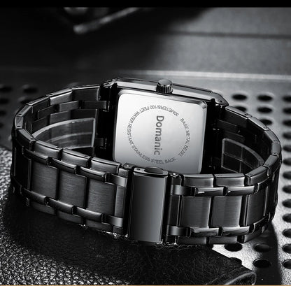 Luxuriöse BINBOND-Herrenarmbanduhr mit präzisem Quarzwerk, Leuchtzeiger, wasserdicht, automatische Datumsanzeige, aus strapazierfähigem Edelstahl, lässiger Stil.