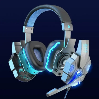 HOMEFISH SY830MV RGB Gaming Headset with Microphone – Wired Over-Ear Gaming Headphones for PC, PS5, Xbox & Nintendo Switch, Lightweight Esports Headset with 3D Surround Sound