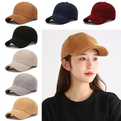Unisex-baseballkeps i corduroy, justerbar solhatt, hiphop-keps för män
