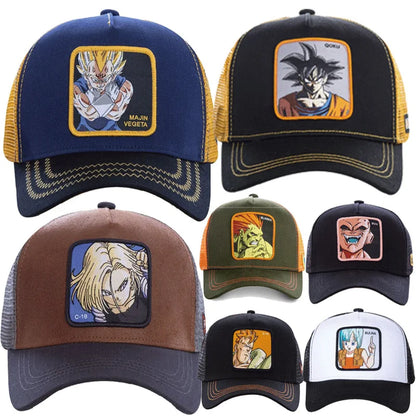 New Dragon Ball DRAGONBALL Mesh Cap Cartoon Mesh Cap Men And Women Baseball Cap Fashion Patch Trucker Cap