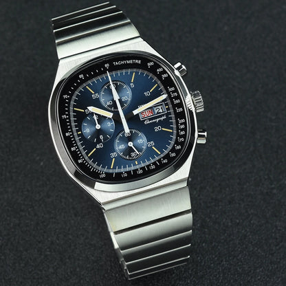 Hruodland New 2025 New 0S00 Retro Men's Quartz Chronograph Sapphire Stainless Steel Waterproof 5Bar Luminous C3 Men's Watch