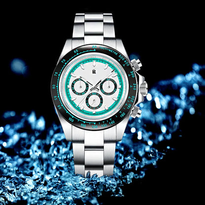 RollsTimi Herrenuhren – luxuriöse mechanische Herrenuhr mit Saphirglas, Kalender, Wochentagsanzeige, Edelstahl und Wasserschutz
