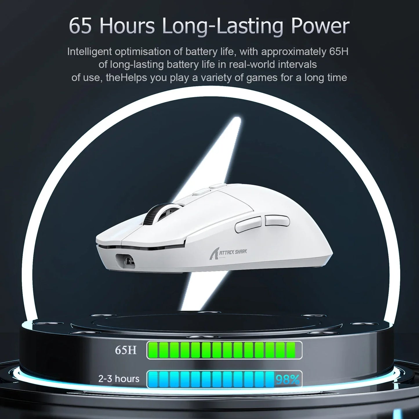 Attack Shark X6 Lightweight Wireless Gaming Mouse with 3 Mode Up to 26K DPI RGB Backlight Charging Base for Laptop Desktop