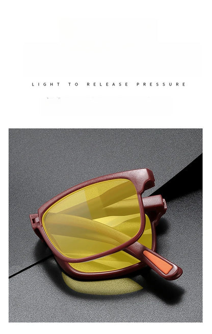 Night Vision Retro Square Women Anti Blue Light Sunglasses UV400 Men Computer Game Anti Radiation Red Orange Sleep Lens Eyewear
