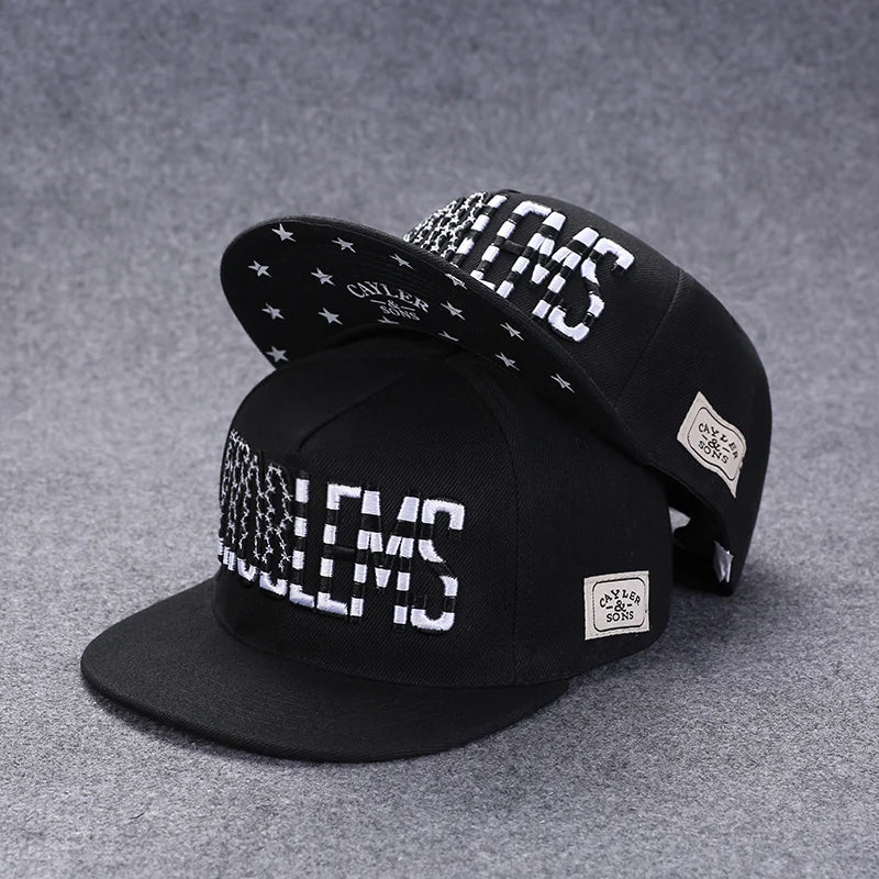 Baseballcap mit flachem Schirm, Buchstabenstickerei für Herren, vielseitig kombinierbar, Damen-Sommer-Hip-Hop-Hut, Outdoor-Sonnenschutz, verstellbare Schirmmütze