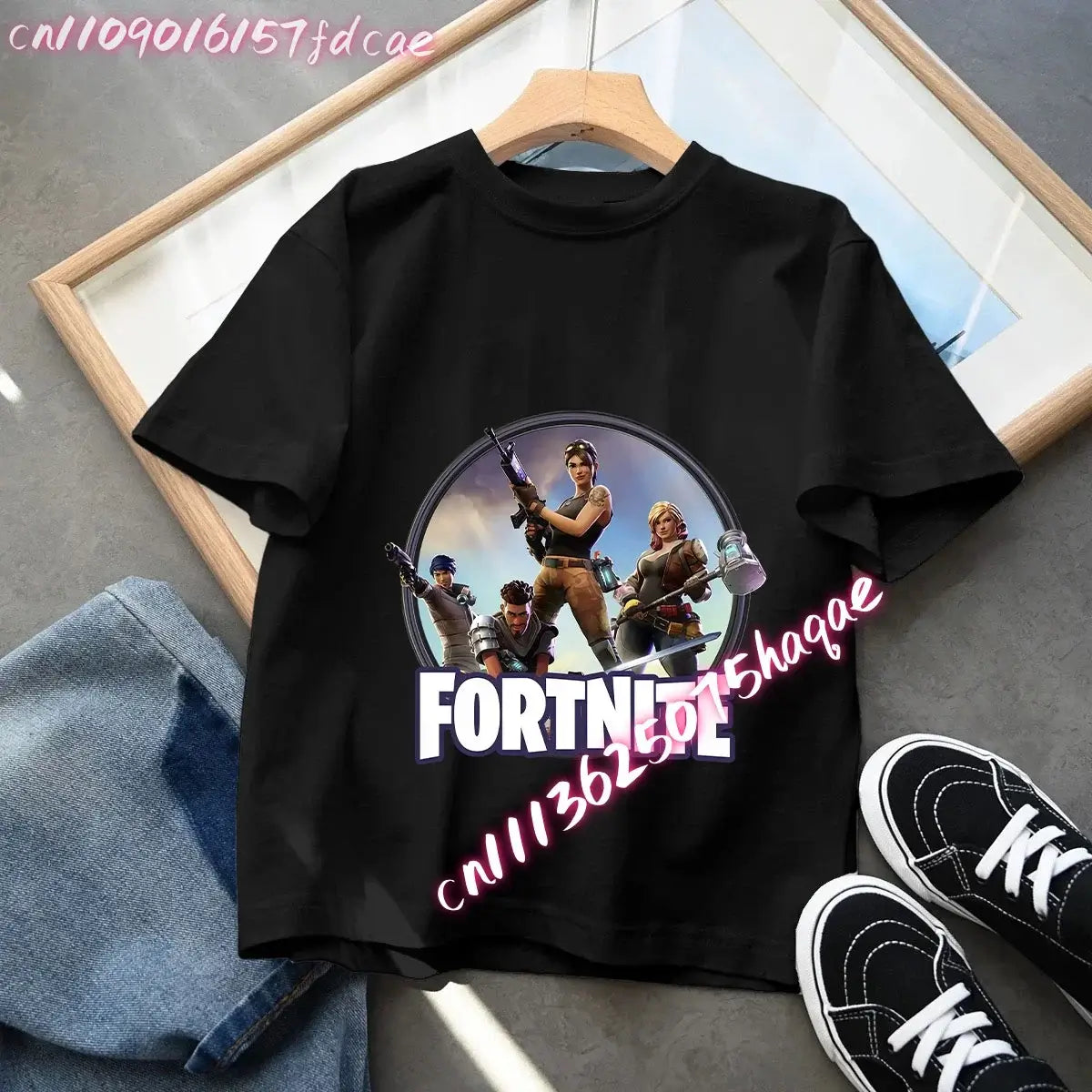Fortnites Kids Black Cotton T Shirt Fortress Night Baby Short Sleeve Tees Shirt Cartoon Boy Girl Summer Clothes Kawaii Tops Gift