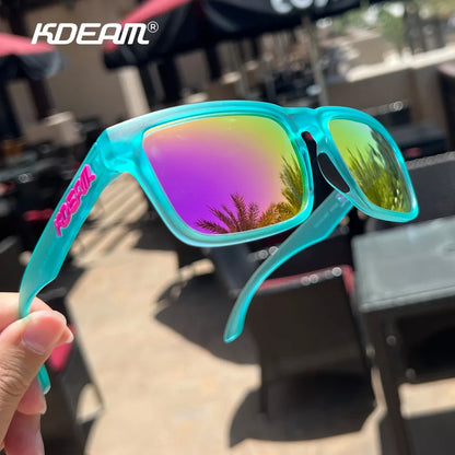 Kdeam 2026 High Quality Polarized Sunglasses for Men Transparent Gray Frame Fashion Unisex Outdoor Luxury Eyeglasses For Couple
