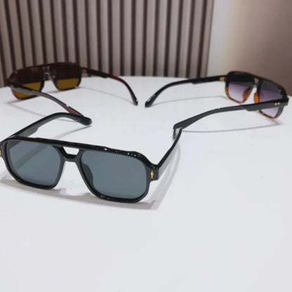 Retro Double Beam Sunnies HD Leopard Print Eyewear Unisex Polarized Sunglasses Waterproof Lightweight Anti-UV Glasses Outdoor