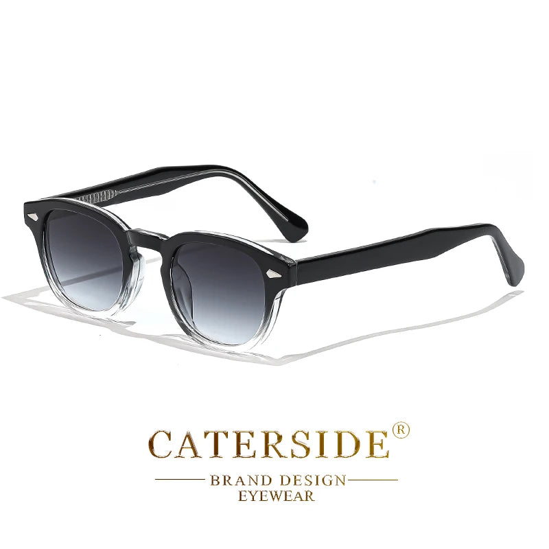 CATERSIDE Retro Round Men Sunglasses Punk Propionic Acid Pin Temple Luxury Sun Glasses Women Sports Leisure Party Eyewear UV400