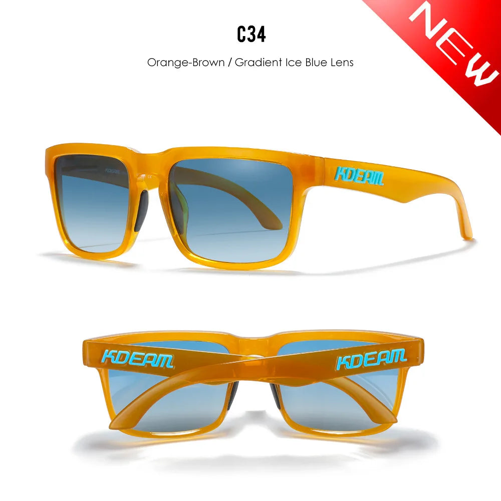 Kdeam 2026 High Quality Polarized Sunglasses for Men Transparent Gray Frame Fashion Unisex Outdoor Luxury Eyeglasses For Couple