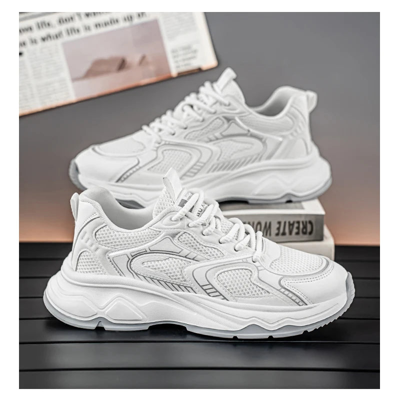 Ténis casuais de corrida para homem, primavera/verão, sola macia, antiderrapantes, respiráveis, para corrida ao ar livre, sapatos desportivos Joker para jovens