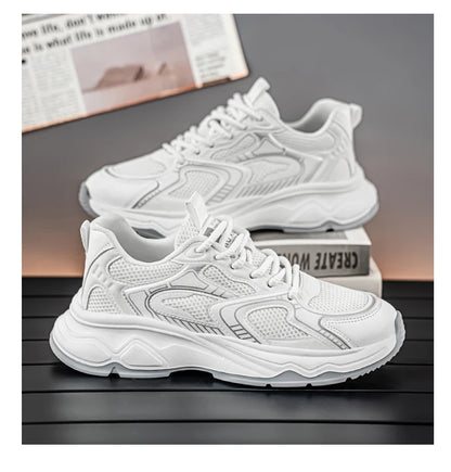 Ténis casuais de corrida para homem, primavera/verão, sola macia, antiderrapantes, respiráveis, para corrida ao ar livre, sapatos desportivos Joker para jovens