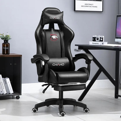 Ergonomic PU Leather Gaming Chair with Adjustable Height, Reclining Computer Chair, Swivel Office Chair for Home Office, Gaming & Study