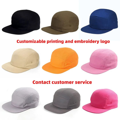 Summer Cotton 5 Panel Big Size Baseball Caps Oversize 62cm Flat Top Sports Snapback Cap Hip Hop Skateboard Hat Custom Wholesale