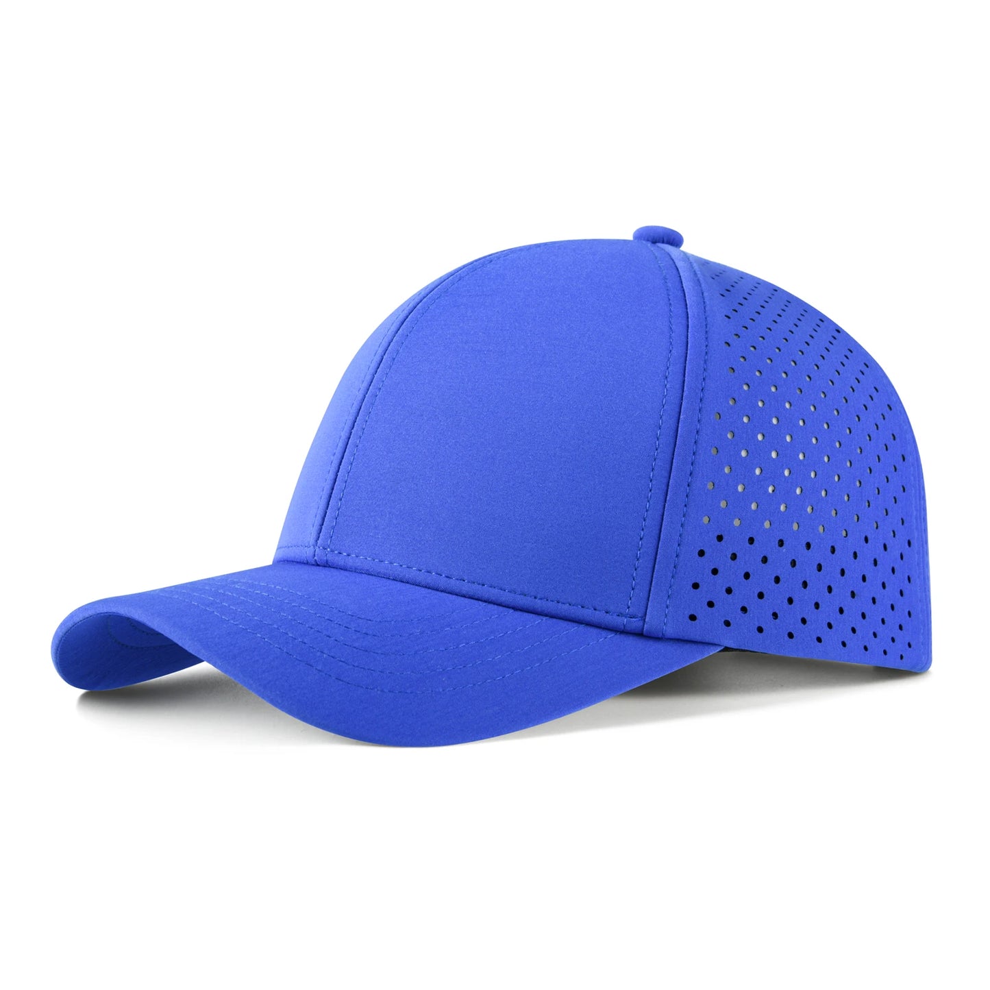 VOBOOM Men Quick Dry Baseball Cap Laser Cut Mesh Ball Curved Brim Snapback Hat Outdoor Running Travel Black Hat
