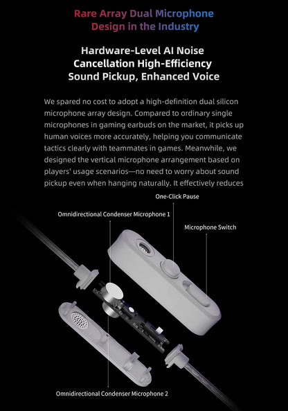 KZ Axas Gaming Earbuds Wired IEM HiFi Bass Headphones with Microphone, FPS Gaming Earphones, KZ Axas In-Ear Monitor Earbuds for PC Mobile & Console Gaming