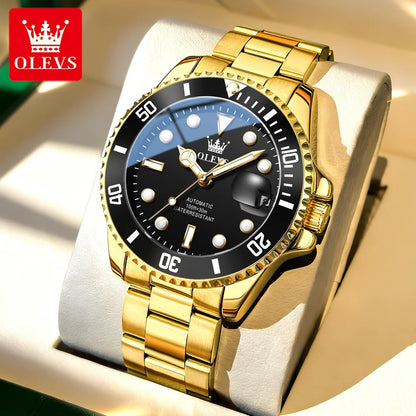 Montre mécanique automatique de luxe pour homme OLEVS 6650 – Étanche, luminescente, bracelet en acier – Montre-bracelet pour homme, style professionnel, grande marque
