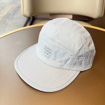 5-panels löparkeps för män och kvinnor, lätt, snabbtorkande nylonkeps för utomhussport, andningsbar, baseballkeps med platt skärm
