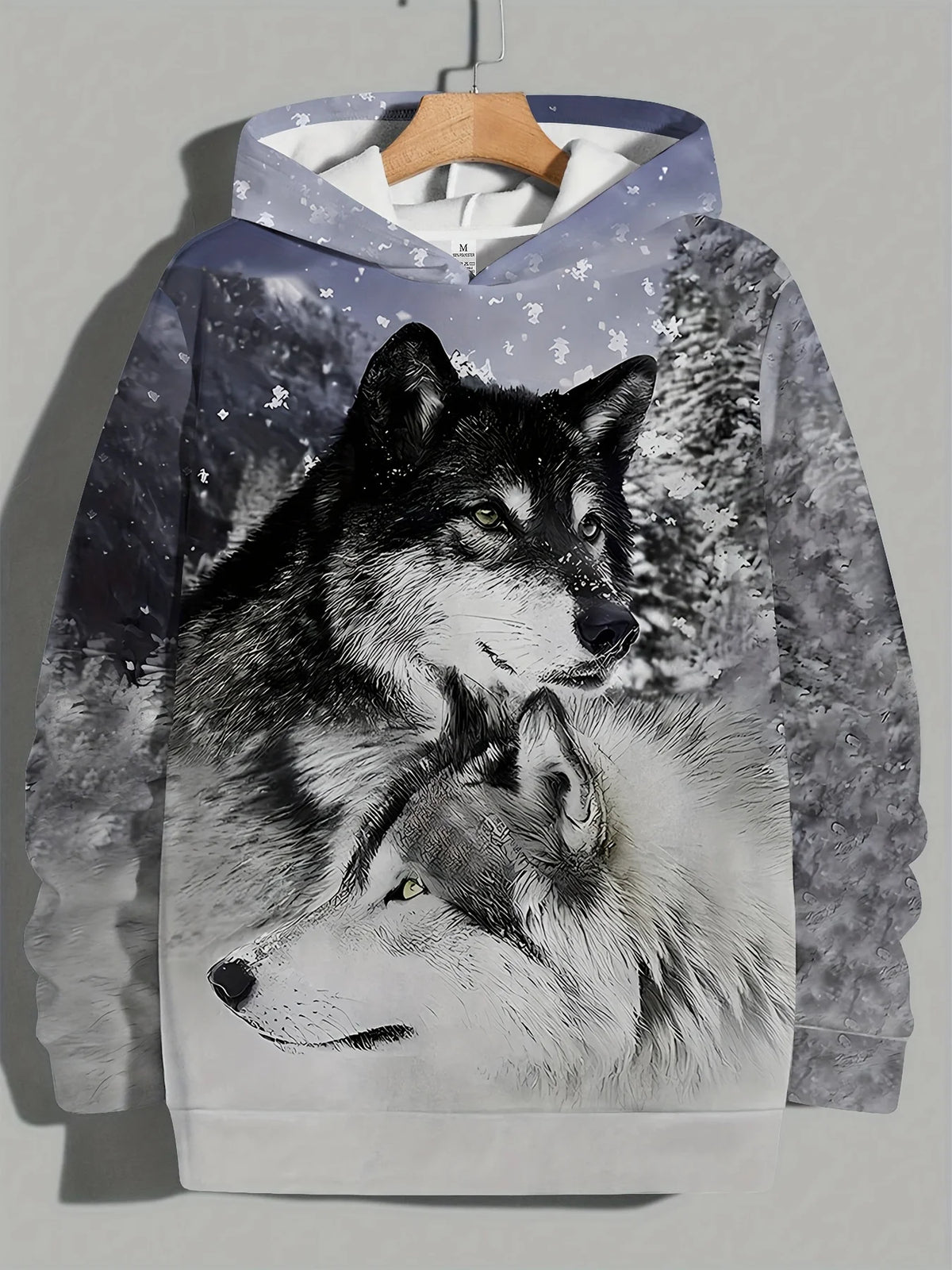 Graphisme « Loup » - Mode masculine - Imprimé 3D - Sweat à capuche outdoor - Streetwear - Sweats à capuche - Poche avant - Sweat à capuche de créateur