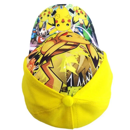 Pokemon Go Anime Figure Pikachu Polyester Baseball Cap Print Cartoon Peaked Cap Children's Dress Up Decoration Birthday Gifts