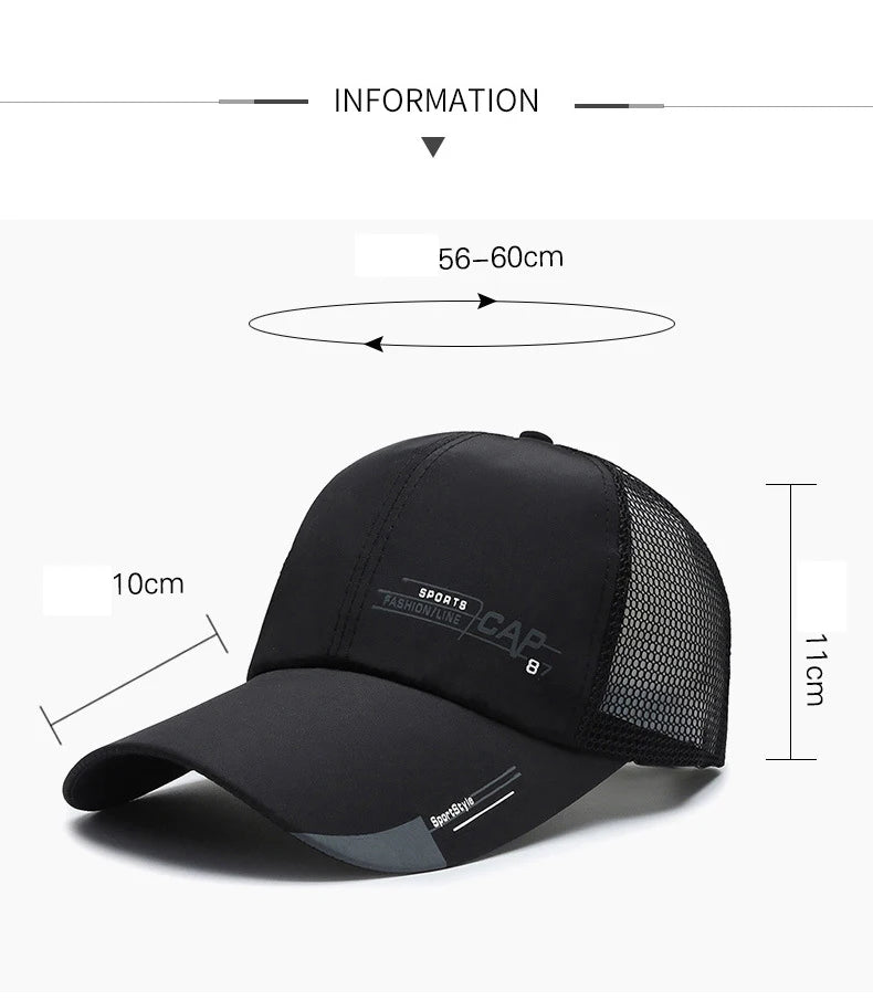 Sombrero de pescador de malla transpirable, informal, de secado rápido y de estilo coreano para hombre, ideal para el verano