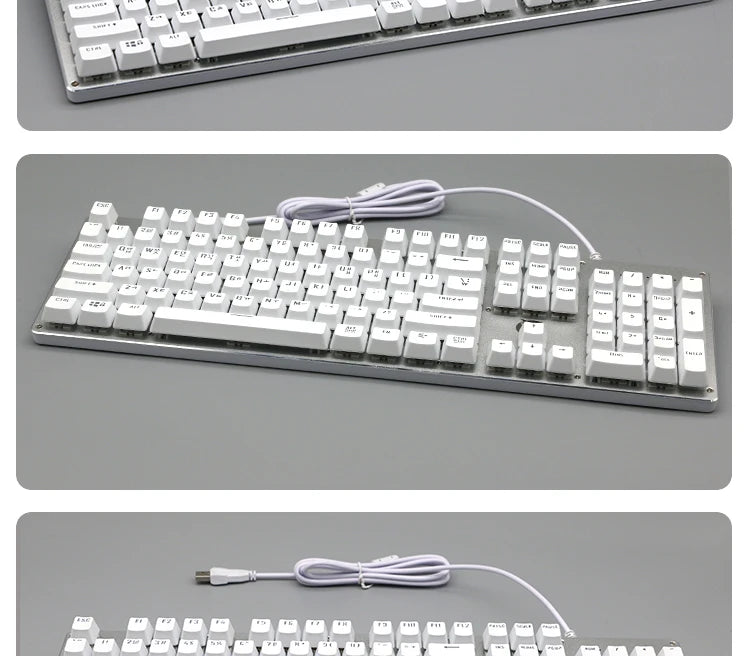 104 Tasten Koreanische, französische, russische, spanische und deutsche hintergrundbeleuchtete Tastenkappen für mechanische Tastaturen mit MX-Switches, OEM-Profil, ABS-Keycaps, DIY