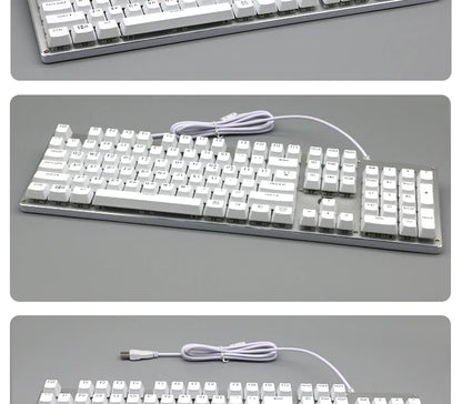 104 Tasten Koreanische, französische, russische, spanische und deutsche hintergrundbeleuchtete Tastenkappen für mechanische Tastaturen mit MX-Switches, OEM-Profil, ABS-Keycaps, DIY