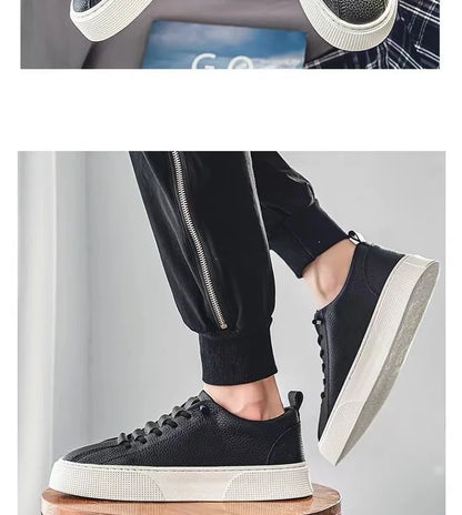 Heren sneakers, casual schoenen, heren platte schoenen, zapatillas hombre, lichtgewicht PU-leer, ademende schoenen, witte sportschoenen voor heren
