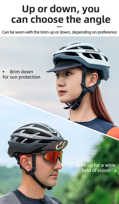 ROCKBROS Summer Cycling Cap With Brim Sun Protection Breathable Quick Dry Cycling Hat Cap Outdoor Sport Fishing Cycling Headwear
