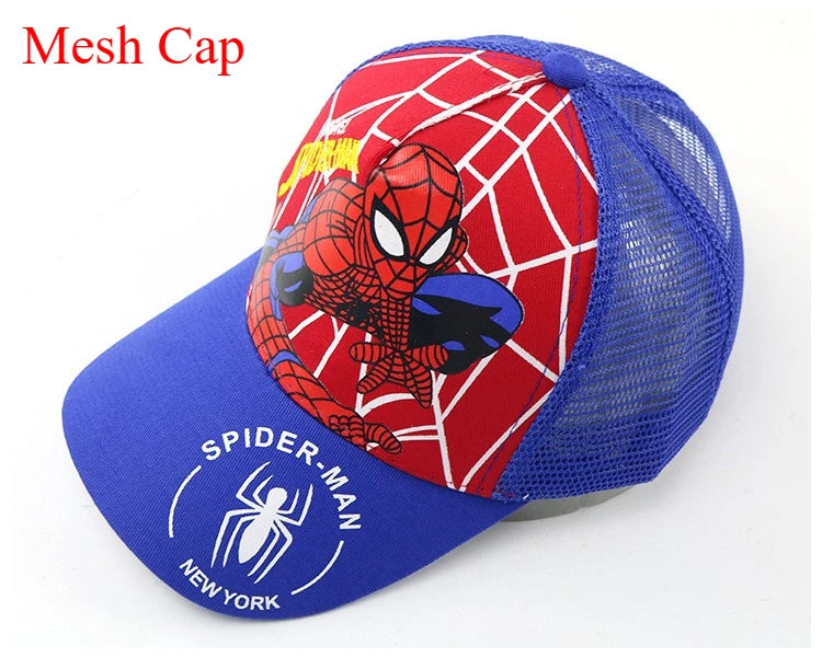 Marvel Anime Figure Spider-Man Cartoon Baseball Cap Cotton Polyester Peaked Cap Boy Girl Headwear Accessories Kids Birthday Gift