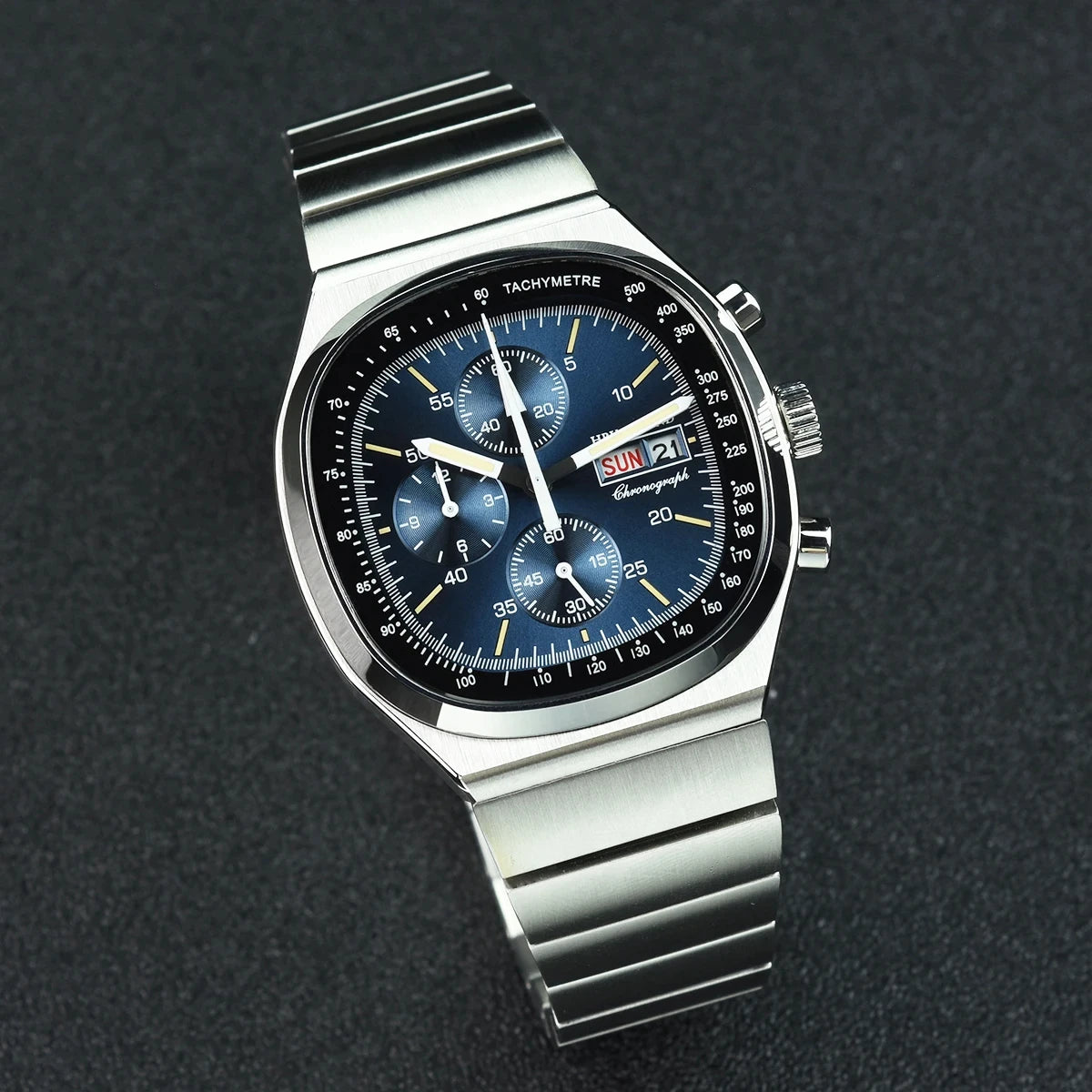 Hruodland New 2025 New 0S00 Retro Men's Quartz Chronograph Sapphire Stainless Steel Waterproof 5Bar Luminous C3 Men's Watch