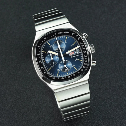 Hruodland New 2025 New 0S00 Retro Men's Quartz Chronograph Sapphire Stainless Steel Waterproof 5Bar Luminous C3 Men's Watch