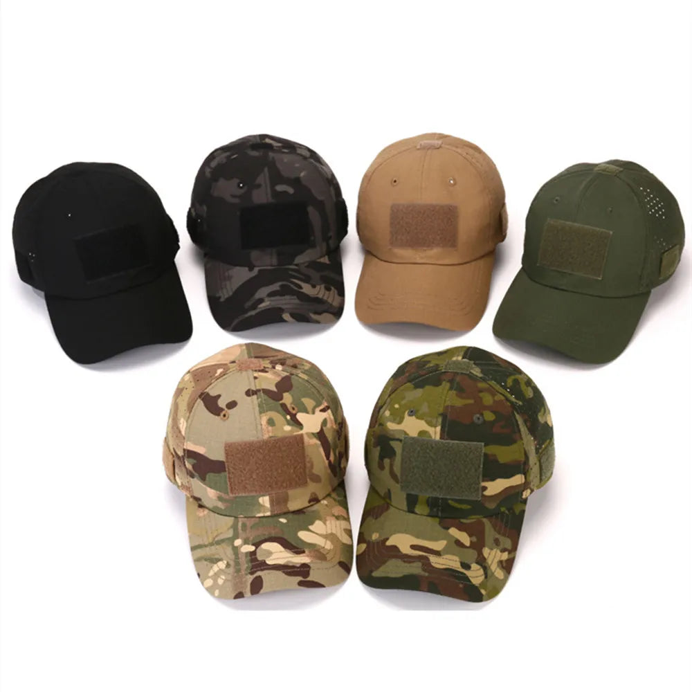 1pcs New Men Camouflage Baseball Cap Breathable Sunscreen Hat Outdoor Sports Hunting Hiking Camping Beach Fishing Sun Hat