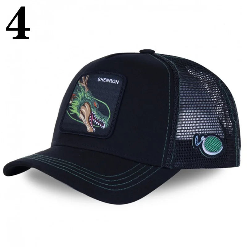 Dragon Ball Anime Character Printed Baseball Cap For Men And Women Hip Hop Hat Truck Driver Mesh Hat Summer Outdoor Sunshade