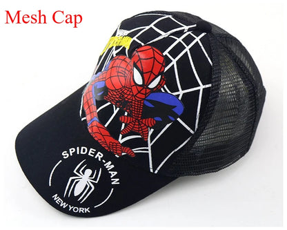 Marvel Anime Figure Spider-Man Cartoon Baseball Cap Cotton Polyester Peaked Cap Boy Girl Headwear Accessories Kids Birthday Gift