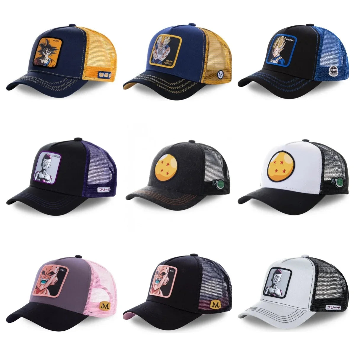 Son Goku Cap Baseball Cap Summer Travel Peaked Cap Men's Embroidery Hip-Hop Sun Visor Adjustable Trucker Mesh Cap