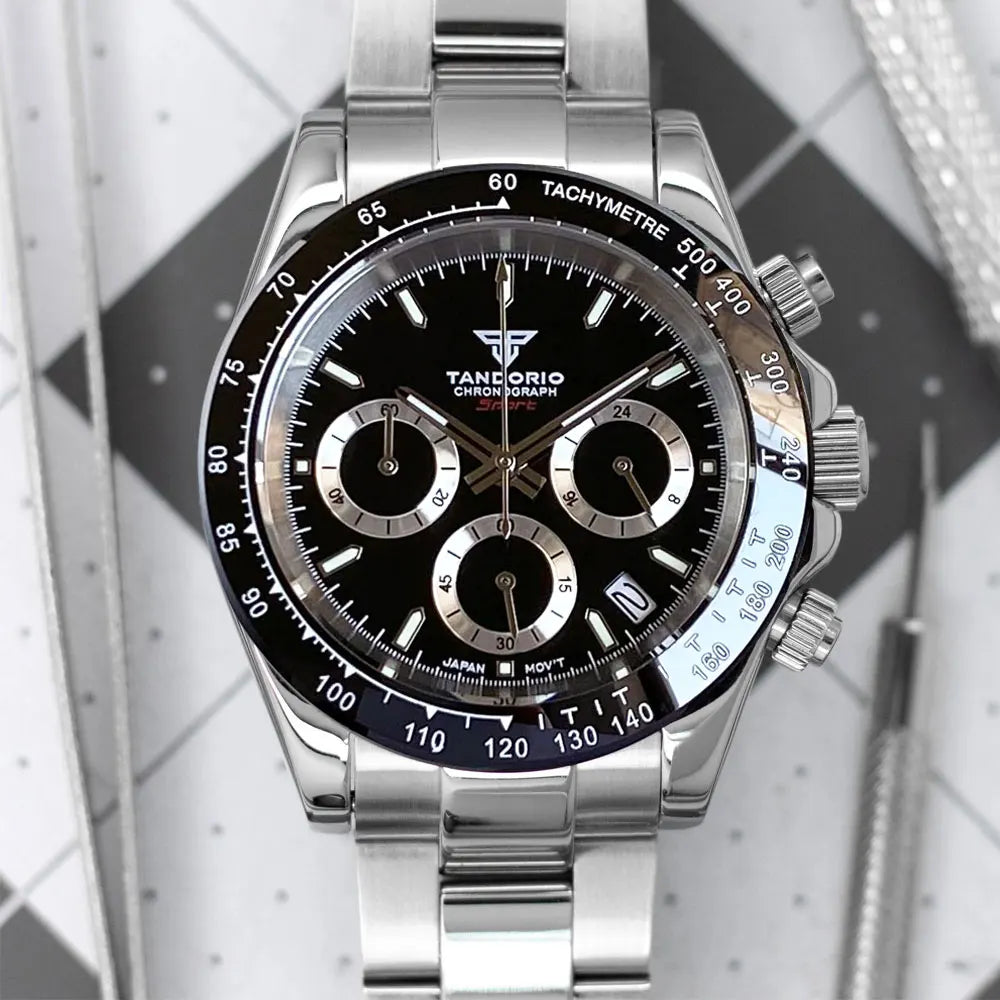 Luxuriöse VK63 Herrenuhr mit Quarzwerk, Business-Chronograph, 39mm, Stahl/Roségold, Datum, leuchtendes Zifferblatt, voll funktionsfähiger Chronograph