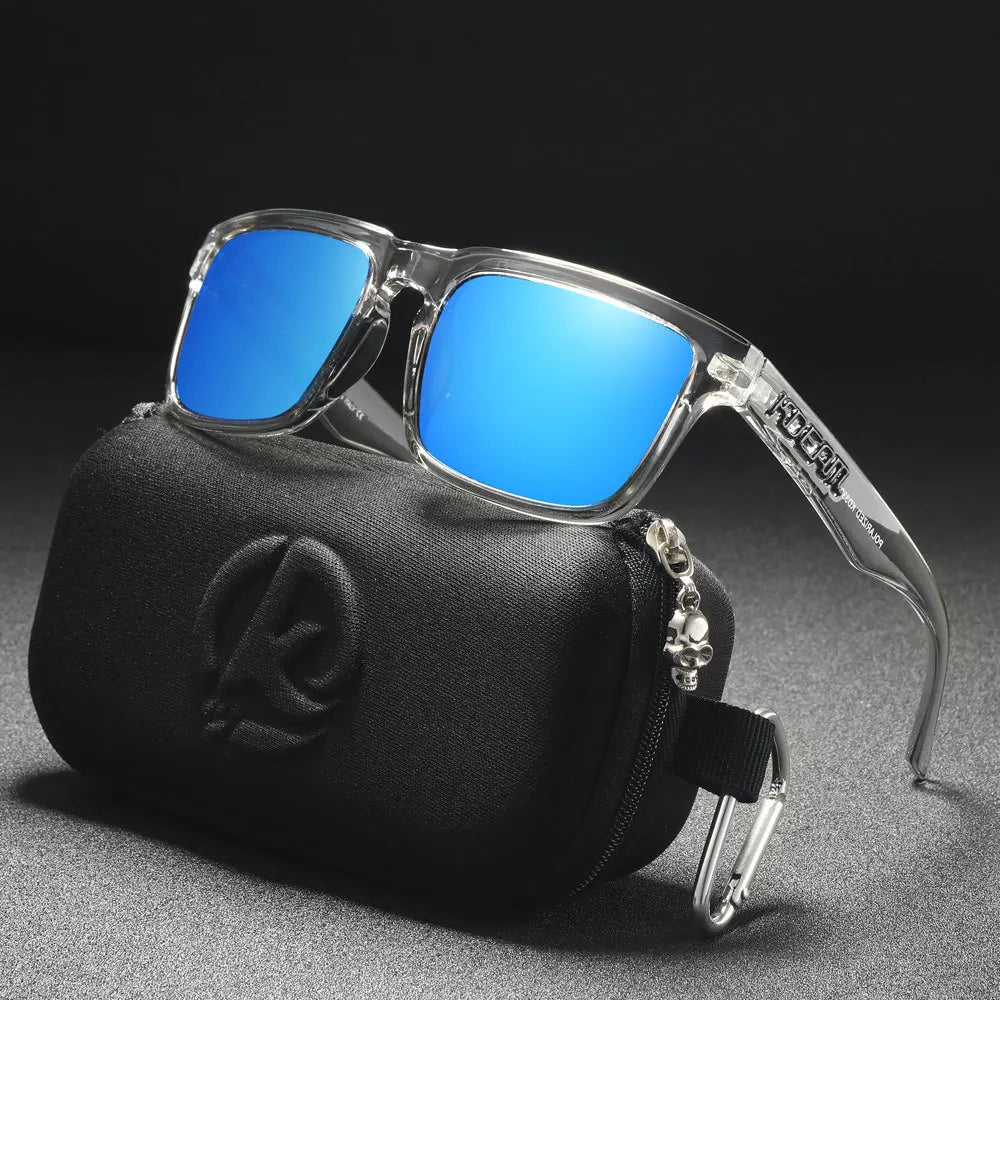Kdeam 2026 High Quality Polarized Sunglasses for Men Transparent Gray Frame Fashion Unisex Outdoor Luxury Eyeglasses For Couple