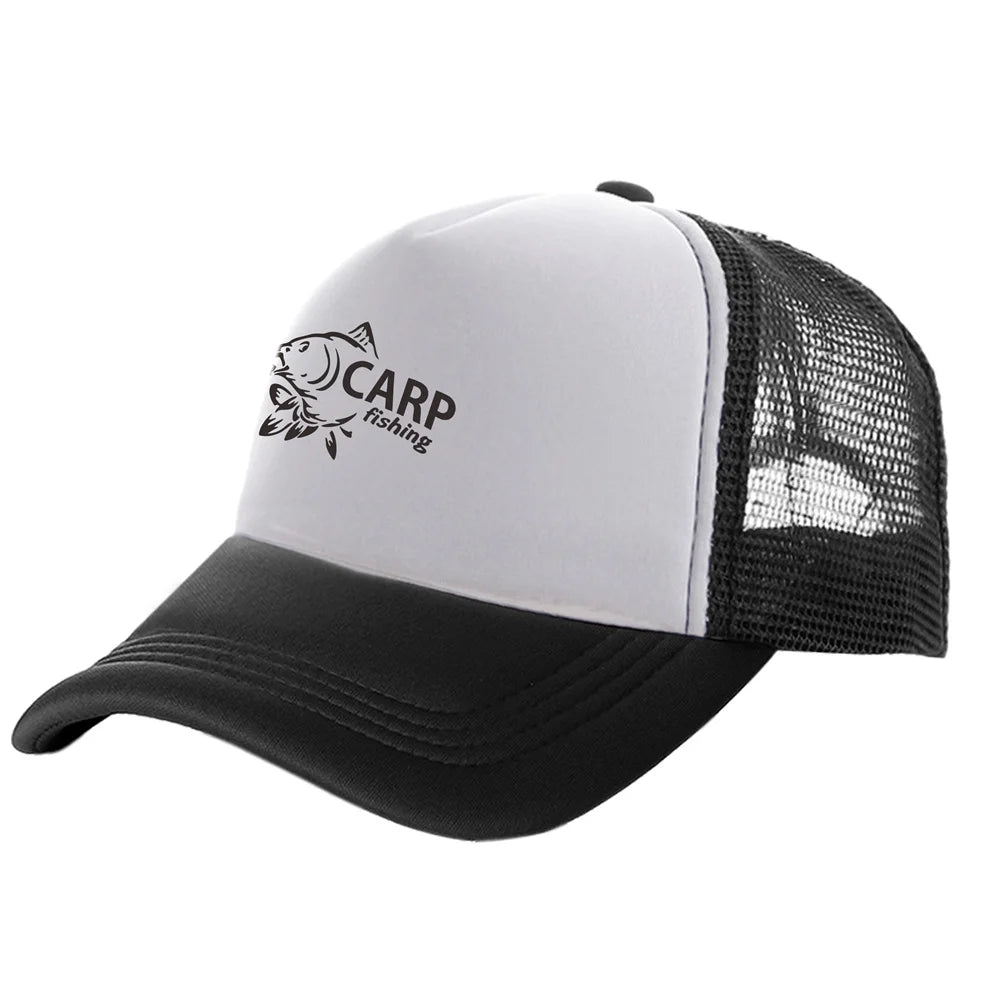 Șepci de camionagiu pentru bărbați cu imprimeu amuzant cu pește crap, șapcă de baseball pentru pescuit, șepci unisex din plasă pentru vară, model MZ-169