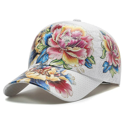Casquette de baseball printemps/été à séchage rapide pour homme et femme, pour les activités de plein air, la plage et le camping, chapeau de soleil imprimé de fleurs de style chinois B149