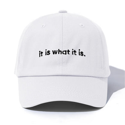 1pc it is what it is Embroidery Baseball Cap for Adults,Minimalist Retro Style Casual Soft Adjustable Dad Hat,Perfect As Gift