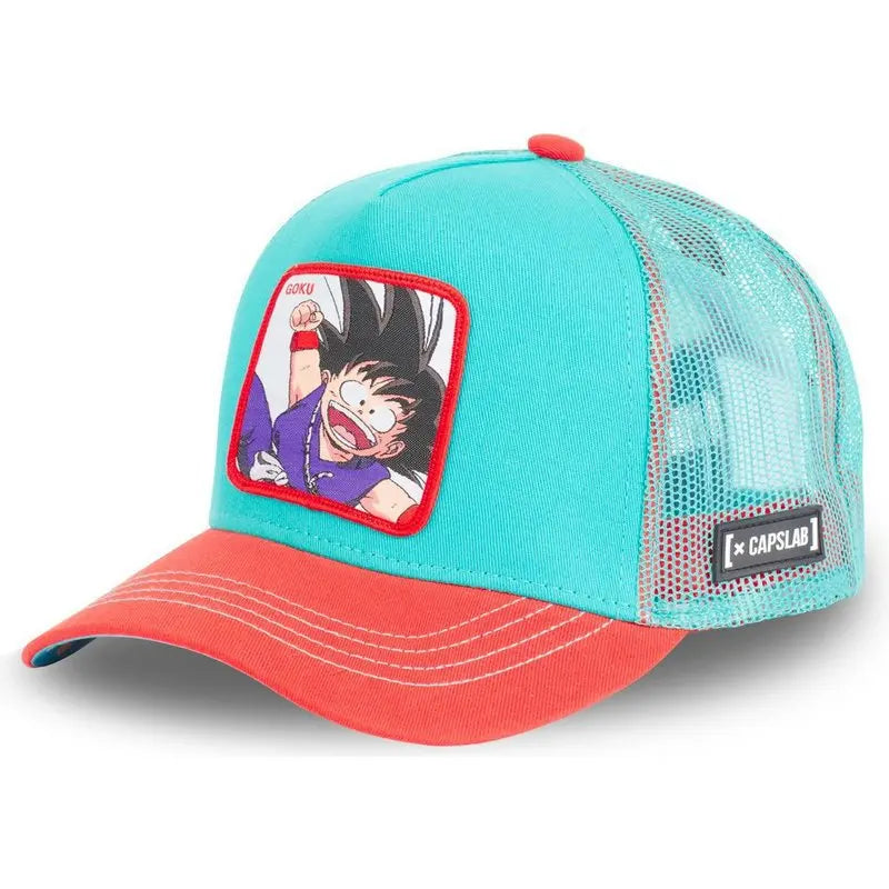 Dragon Ball Z Anime – malá bavlněná baseballová čepice Son Goku – nová – pro muže i ženy – hip hop – pro tatínky – nastavitelná síťovaná čepice – trucker čepice