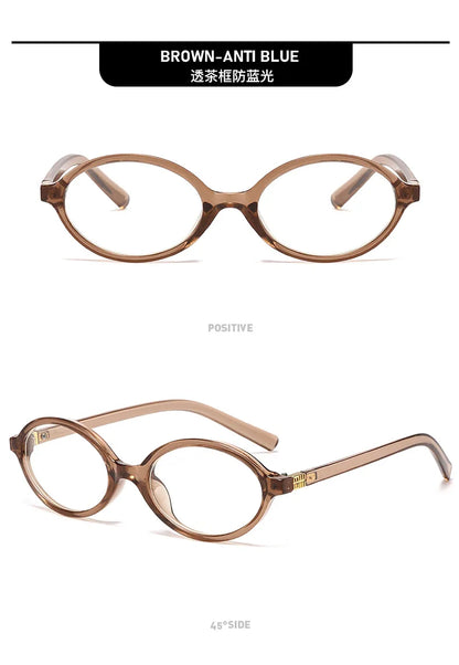 Small Fashion Oval Leopard Sunglasses Women Lovely Ins No Makeup Anti Blue Light Glasses Cute Decorative Computer Glasses 선글라