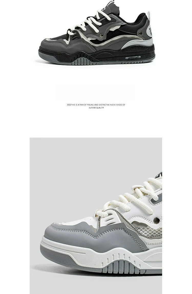 New Mesh Men's Casual Sneakers Comfortable Male Running Shoes for Men Lace-up Platform Skateboard Shoes Student Sports Sneakers