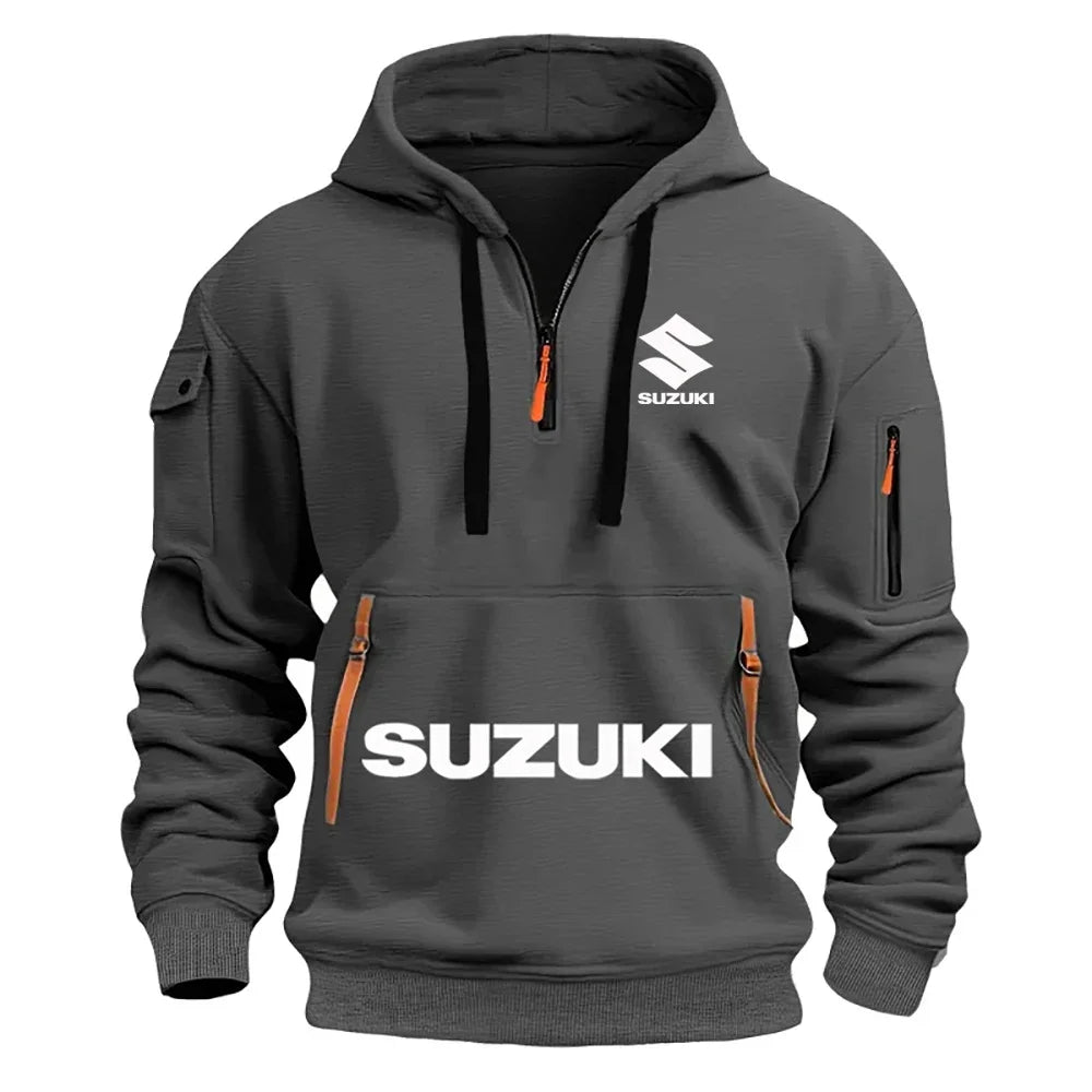 Suzuki's newmen's hooded sweatshirt casual outdoor sports sweatshirt warm for autumnandwinter perfect for motorcycle enthusiasts