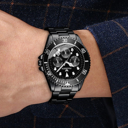 Montre à quartz de luxe pour homme BINBOND, précise, avec date automatique, lumineuse, étanche, idéale pour le sport, les affaires et les loisirs. Résistante et durable.