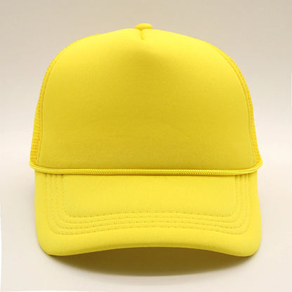 5 panel Trucker Caps Men Women Plain Blank Foam Mesh Baseball Cap With Rope Summer Breathable Outdoor Sport Sun Visor Hats